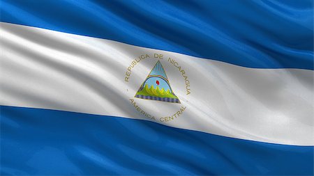 simsearch:400-07293975,k - Flag of Nicaragua waving in the wind Stock Photo - Budget Royalty-Free & Subscription, Code: 400-07294019