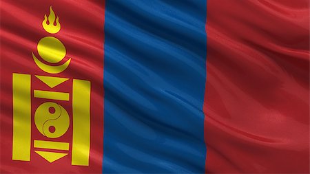 simsearch:400-07293975,k - Flag of Mongolia waving in the wind Stock Photo - Budget Royalty-Free & Subscription, Code: 400-07294010