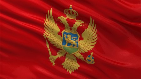 simsearch:400-07293975,k - Flag of Montenegro waving in the wind Stock Photo - Budget Royalty-Free & Subscription, Code: 400-07294011