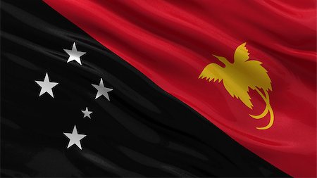 simsearch:400-07293975,k - Flag of Papua New Guinea waving in the wind Stock Photo - Budget Royalty-Free & Subscription, Code: 400-07294025