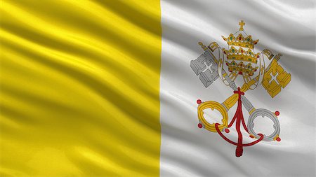 simsearch:400-07293975,k - Flag of the Vatican City waving in the wind Stock Photo - Budget Royalty-Free & Subscription, Code: 400-07294028