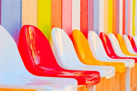 empty classroom wall - bright colored seats in the kids' club Stock Photo - Budget Royalty-Free & Subscription, Code: 400-07294096