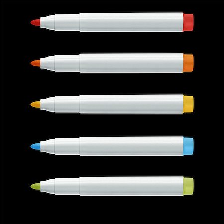 simsearch:400-05044785,k - Colorful text highlighter pens,  (with clipping work path) Stockbilder - Microstock & Abonnement, Bildnummer: 400-07294373