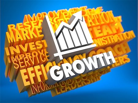 sales training - Growth with Growth Chart Icon on Yellow WordCloud on Blue Background. Stock Photo - Budget Royalty-Free & Subscription, Code: 400-07294522