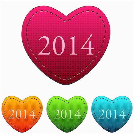 simsearch:400-08318552,k - new year 2014 in colorful hearts Stock Photo - Budget Royalty-Free & Subscription, Code: 400-07294696