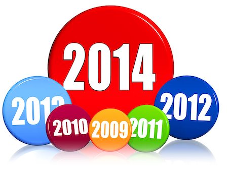 simsearch:400-07293814,k - new year 2014 and previous years in 3d colored circles with figures, business concept Stock Photo - Budget Royalty-Free & Subscription, Code: 400-07294709