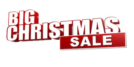 simsearch:400-06565673,k - big christmas sale in 3d red letters and block over white background, business holiday concept Stock Photo - Budget Royalty-Free & Subscription, Code: 400-07294703