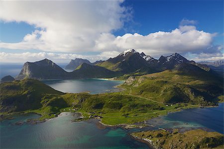 Scenic aerial view of dramatic coastline on Lofoten islands in Norway Stock Photo - Budget Royalty-Free & Subscription, Code: 400-07294998