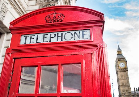 simsearch:400-07295620,k - Big ben and red phone cabine in London Fotografie stock - Microstock e Abbonamento, Codice: 400-07295627