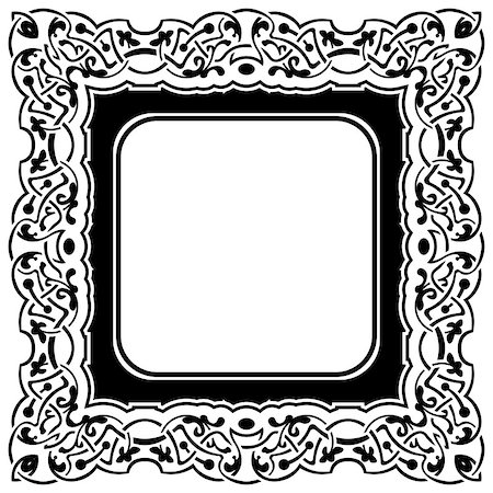 simsearch:400-08223868,k - Black frame with ornamental border on white background Foto de stock - Super Valor sin royalties y Suscripción, Código: 400-07295977