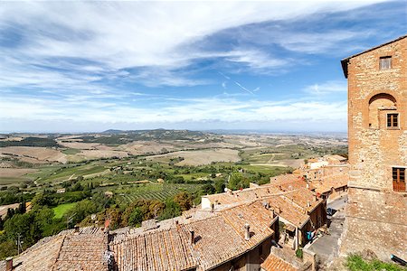 simsearch:400-07296321,k - A beautiful landscape near Pienza Tuscany Italy Foto de stock - Super Valor sin royalties y Suscripción, Código: 400-07296323