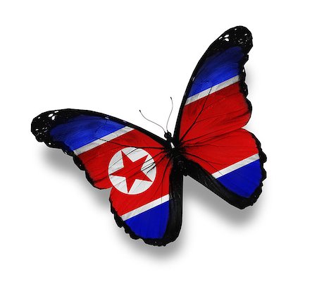 Korean flag butterfly, isolated on white Stock Photo - Budget Royalty-Free & Subscription, Code: 400-07296353