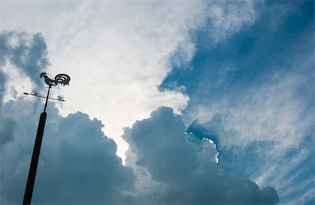 photos of cock wind direction - Weather vane against the evening sky and clouds Stock Photo - Budget Royalty-Free & Subscription, Code: 400-07296388