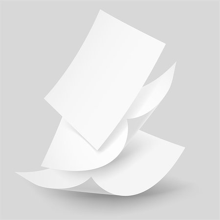 simsearch:400-08613337,k - Blank paper sheets falling down. Illustration on grey background. Stock Photo - Budget Royalty-Free & Subscription, Code: 400-07296599