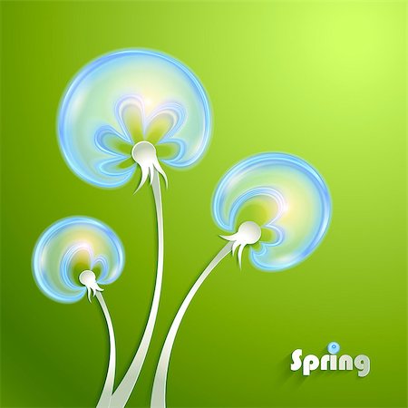 dandelion blowing in the wind - Green Background with Dandelion Stock Photo - Budget Royalty-Free & Subscription, Code: 400-07296968