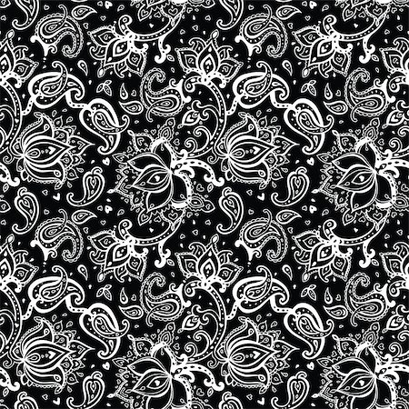 Seamless Paisley background. Hand Drawn vector pattern. Stock Photo - Budget Royalty-Free & Subscription, Code: 400-07297006