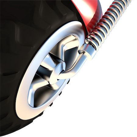 simsearch:400-06173077,k - Wheel isolated on white background, 3D illustration Foto de stock - Super Valor sin royalties y Suscripción, Código: 400-07297002