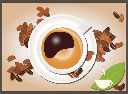 simsearch:400-04261817,k - Coffee background with coffee cup and coffee beans, vector Photographie de stock - Aubaine LD & Abonnement, Code: 400-07297157