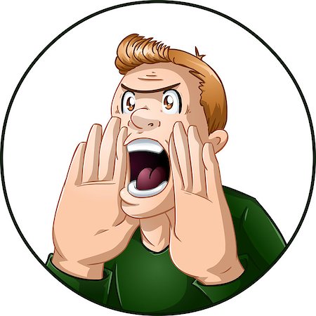 A vector illustration of an angry guy shouting. Stock Photo - Budget Royalty-Free & Subscription, Code: 400-07297190