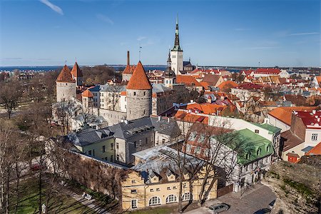 simsearch:400-07666964,k - Panoramic view over the old town of Tallinn, Estonia Stock Photo - Budget Royalty-Free & Subscription, Code: 400-07297256