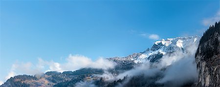 simsearch:400-04340230,k - Views of the Bernese Oberland from Lauterbrunnen. Switzerland. Panorama. Photographie de stock - Aubaine LD & Abonnement, Code: 400-07297252