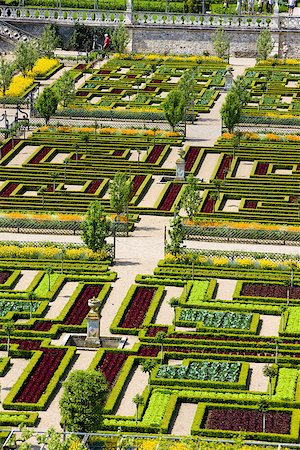 Villandry Castle's garden, Indre-et-Loire, Centre, France Stock Photo - Budget Royalty-Free & Subscription, Code: 400-07297374