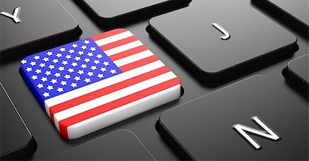 simsearch:400-07297651,k - Flag of USA - Button on Black Computer Keyboard. Stock Photo - Budget Royalty-Free & Subscription, Code: 400-07297644