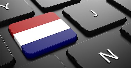 simsearch:400-07297651,k - Flag of Netherlands - Button on Black Computer Keyboard. Stock Photo - Budget Royalty-Free & Subscription, Code: 400-07297655