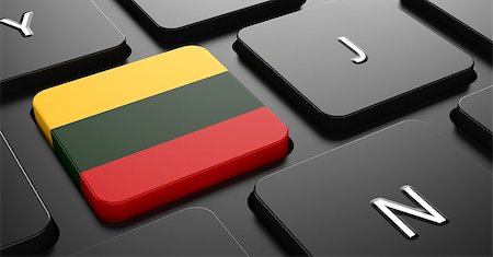 simsearch:400-07297651,k - Flag of Lithuania - Button on Black Computer Keyboard. Stock Photo - Budget Royalty-Free & Subscription, Code: 400-07297652