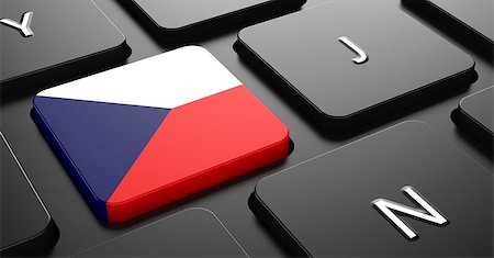 simsearch:400-07297651,k - Flag of Czech Republic - Button on Black Computer Keyboard. Stock Photo - Budget Royalty-Free & Subscription, Code: 400-07297662