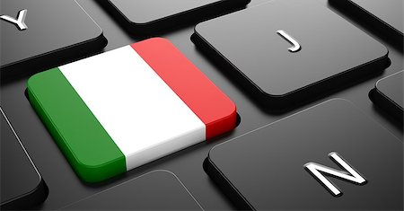 simsearch:400-07297651,k - Flag of Italy - Button on Black Computer Keyboard. Stock Photo - Budget Royalty-Free & Subscription, Code: 400-07297663