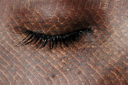 simsearch:400-07412118,k - Women eye, close-up, concept of sadness, snake pattern Photographie de stock - Aubaine LD & Abonnement, Code: 400-07297880