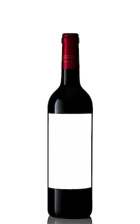 bottle of red wine on the white background Stock Photo - Budget Royalty-Free & Subscription, Code: 400-07298194