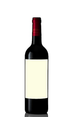 bottle of red wine on the white background Stock Photo - Budget Royalty-Free & Subscription, Code: 400-07298193