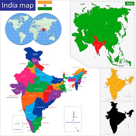 simsearch:400-07297774,k - Color map of Western Asia divided by the countries Stock Photo - Budget Royalty-Free & Subscription, Code: 400-07298447