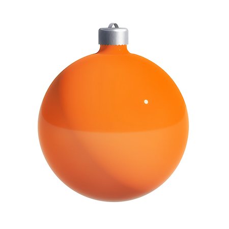 Orange-colored Christmas decoration isolated on white Foto de stock - Royalty-Free Super Valor e Assinatura, Número: 400-07298916