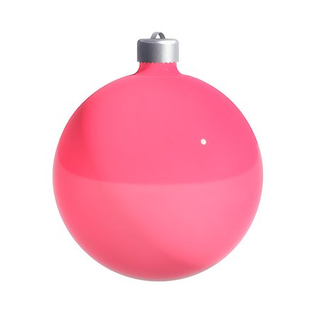 Pink-colored Christmas decoration isolated on white Foto de stock - Royalty-Free Super Valor e Assinatura, Número: 400-07298917