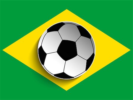 simsearch:400-07546642,k - Vector - Brazil Flag with Soccer Ball Background Stockbilder - Microstock & Abonnement, Bildnummer: 400-07298967