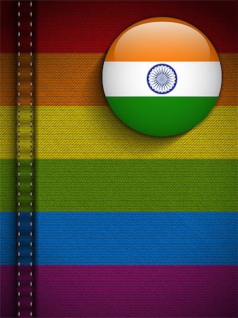 Vector - Gay Flag Button on Jeans Fabric Texture India Stock Photo - Budget Royalty-Free & Subscription, Code: 400-07298989