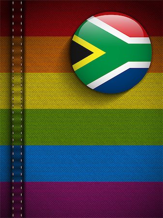 Vector - Gay Flag Button on Jeans Fabric Texture South Africa Stock Photo - Budget Royalty-Free & Subscription, Code: 400-07299004
