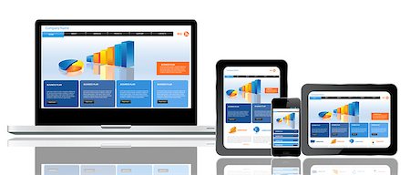 simsearch:400-07309242,k - Responsive website template on multiple devices Stock Photo - Budget Royalty-Free & Subscription, Code: 400-07299116