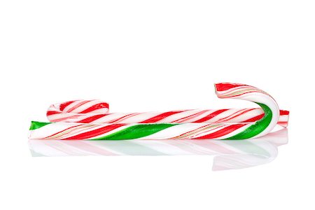 Traditional christmas candy canes. Isolated on white background Photographie de stock - Aubaine LD & Abonnement, Code: 400-07299356