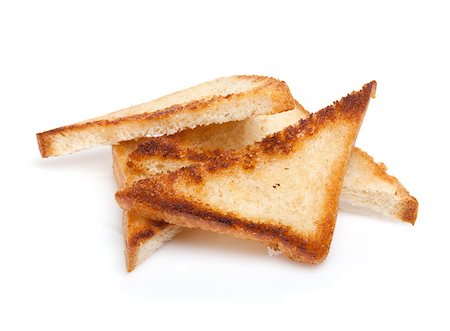 simsearch:400-04421047,k - Toasted bread slices. Isolated on white background Foto de stock - Super Valor sin royalties y Suscripción, Código: 400-07299538