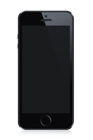 simsearch:400-09151522,k - Black modern smart phone illustration. Perfectly detailed. Isolated on white background Photographie de stock - Aubaine LD & Abonnement, Code: 400-07299551