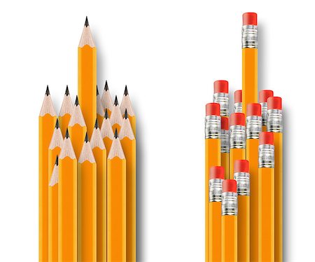 simsearch:400-05289500,k - Set of Pencils on white background. Photographie de stock - Aubaine LD & Abonnement, Code: 400-07290065