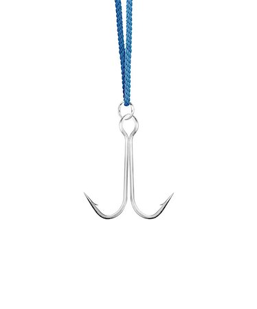 decoy - Shiny fishing hook on white background. Stock Photo - Budget Royalty-Free & Subscription, Code: 400-07290144