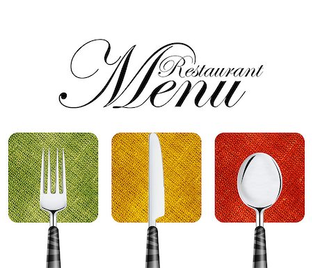 Restaurant menu cover design with knife, spoon and fork. Stock Photo - Budget Royalty-Free & Subscription, Code: 400-07290178