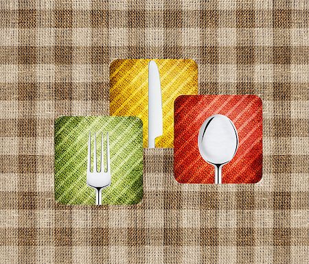 Restaurant menu cover design with knife, spoon and fork. Stock Photo - Budget Royalty-Free & Subscription, Code: 400-07290181