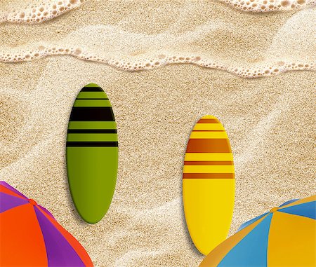 simsearch:400-04347146,k - Set of different colors surf boards on the beach. Fotografie stock - Microstock e Abbonamento, Codice: 400-07290243