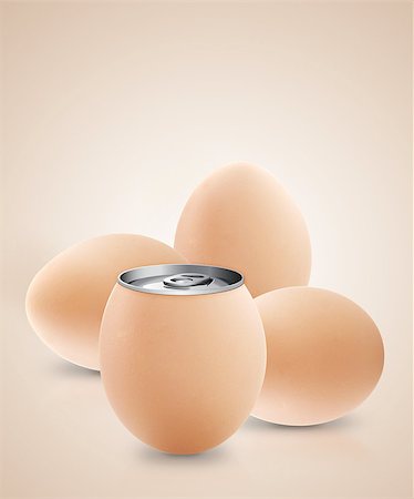 simsearch:640-03257126,k - metal can formed from egg. Fotografie stock - Microstock e Abbonamento, Codice: 400-07290270